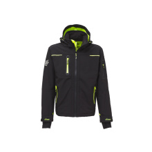 VESTE SOFTSHELL SPACE BLACK CARBON/JAUNE FLUO