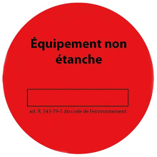 BOITE 100 ETIQUETTES ROUGE EQUIPEMENT NON ETANCHE