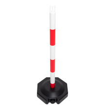 KIT 2 POTEAUX PVC ROUGE/BLANC 85CM AVEC BASE LESTABLE SIGNALISATION